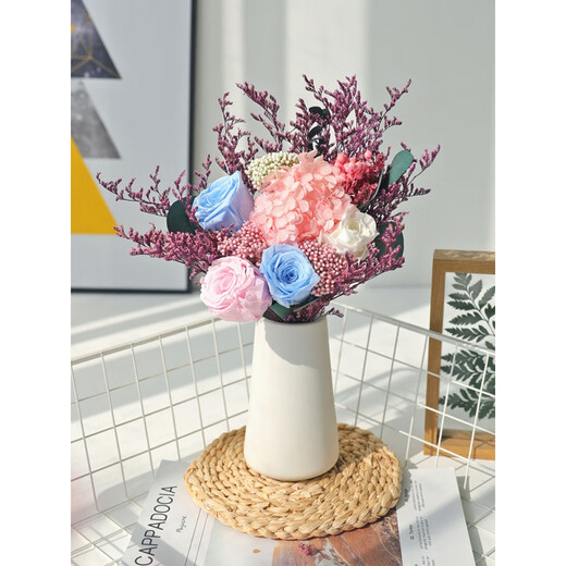 永生花天然真花风干轻奢干花束芦苇干花客厅餐桌装饰摆设件 A973(不含瓶) 干花包