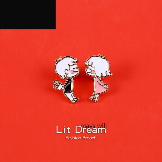 Jack Viney Japanese ins black and white with cat brooch cute men and women personalized lapel pin black cat + white cat