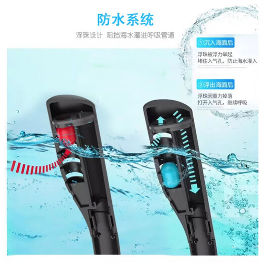 Drill back swimming goggles, breathable diving oxygen mask, full face, waterproof, anti-fog protection, underwater, third generation upgraded double-tube black S/M