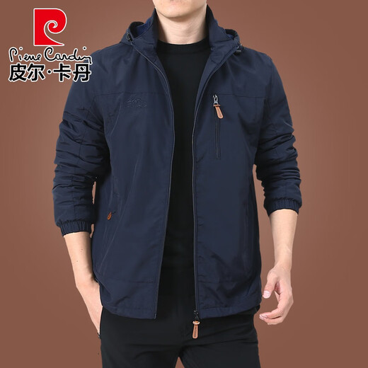 Pier Cardin Marke High-End-Herrenkleidung Outdoor Herrenjacke Herbst und Winter 2025 Neue Herbst-Tops mittleren Alters plus Samtclips plus Samt 9898 Schwarzes Modell M.