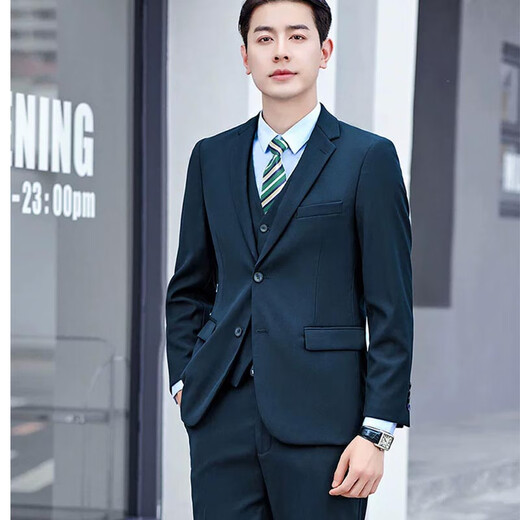 Aoshengkou New China Post Work Clothes Winter Men's and Women's Suits Post Office Savings Bank Jacket Overalls Western Postal Men Blue Green Suit+Trousers XL