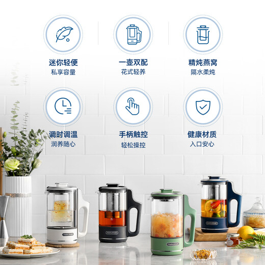 Mofei Electric Portable Health Pot Mini Tea Maker Kettle Small Office Fully Automatic Home Integrated MR6086 Fresh Green 0.6L