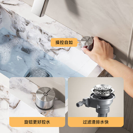 ZHKE bathroom household wash mop pool balcony basin integrated small ceramic outdoor rectangular mop pool large sink 55cm slate pool (55x33x42cm)