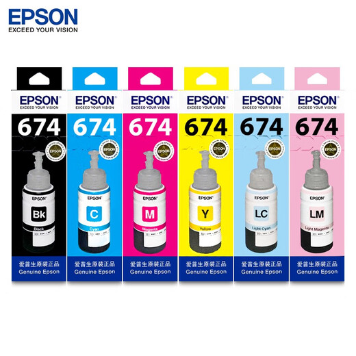 EPSON 674 series ink suitable for L801/L805/L810/L850/L1800 674 series six-color set