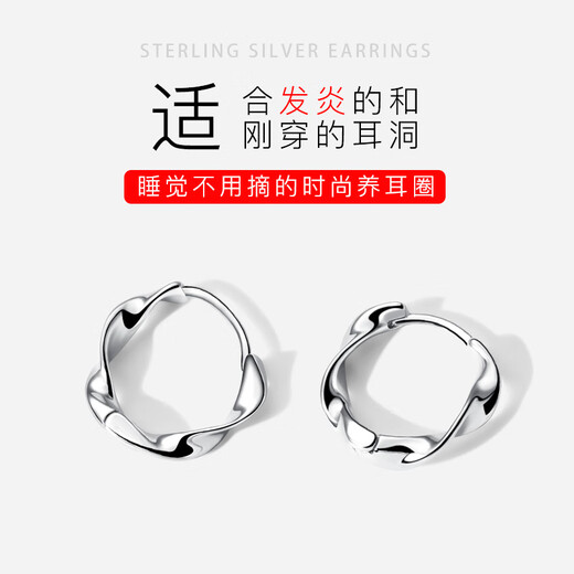 Yinao 999 silver sister-in-law same style earrings for women 2025 new style trendy circles high-end earrings earrings birthday gifts for women gold 925 silver Möbius ring earrings
