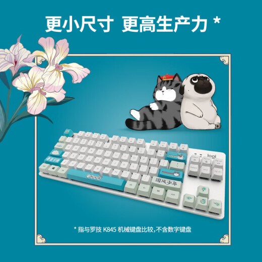 罗技（Logitech）K835机械键盘 有线键盘 游戏办公键盘 84键 黑色 TTC轴 青轴-吾皇万睡国风系列
