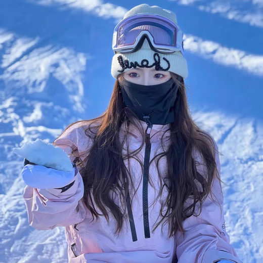 Sherundo Mask Autumn and Winter Women's Ski Mask Warm, Windproof and Coldproof Outdoor Cycling Mountaineering Neck Protector Ear Protector Black