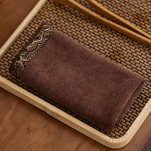 Yipin Workshop tea towel cloth absorbent high-end tea mat cloth absorbent tea table absorbent cloth rag stain-resistant tea cloth tea towel tea table towel embroidered Yunjin tea towel - brown