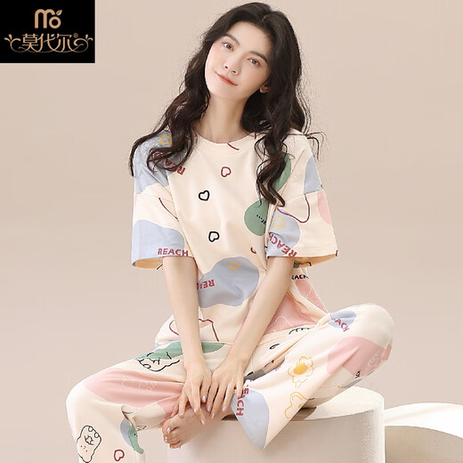 Modal 2025 Nuevo pijama para mujeres en pantalones de manga corta de verano Conjunto de dos piezas Pure Spring y Summer Internet Celebrity Home Clothing Set YS-679 M