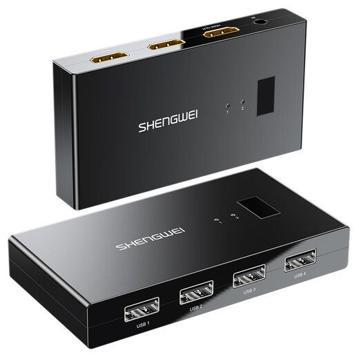 Shengwei KVM Switcher HDMI Видеоэкранный резак два в одном выходе на рабочем столе 4K60 Гц Ключи монитора ноутбука и USB -принтер Mouse DHK1202G