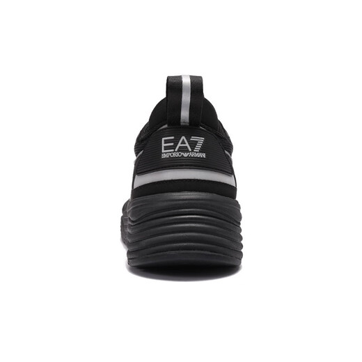 阿玛尼（ARMANI）EA7 男士网眼系带厚底休闲运动鞋 X8X070 XK165 M826 黑色银色鹰标LOGO 44 —品牌原码 44