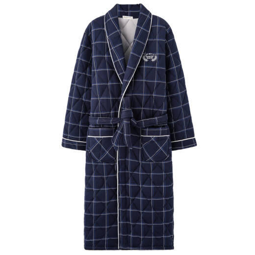 Yamulan Invierno 100 Coderero de algodón Basca de baño Batrocarril Pajamas engrosado de algodón de algodón puro Algodón largo Long Plus Sally Men's Estilo A1049-Tres en espesor de algodón de algodón engrosado de algodón interior y exterior 175 (XL)