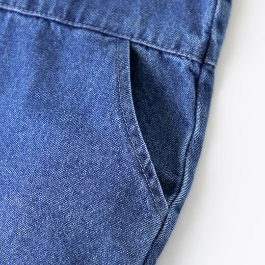 Dudu baby denim overalls spring boys casual pants children's children's clothing cartoon girls pants modern style loose vip denim blue 80