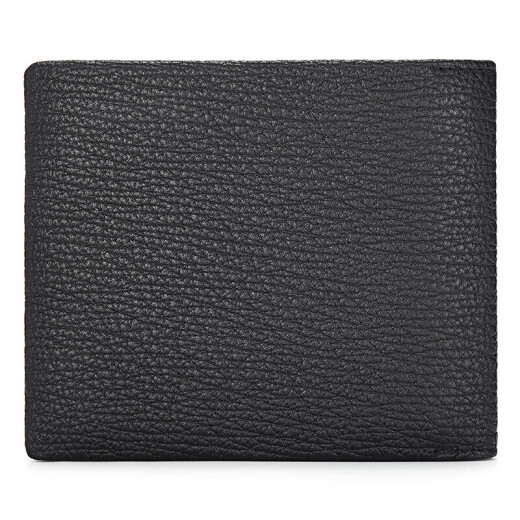 Goldlion Men's Wallet Fashion Casual First Layer Cowhide Short Two-fold Wallet Horizontal Wallet Ticket Holder MQ3081043-1191 Black Horizontal Style