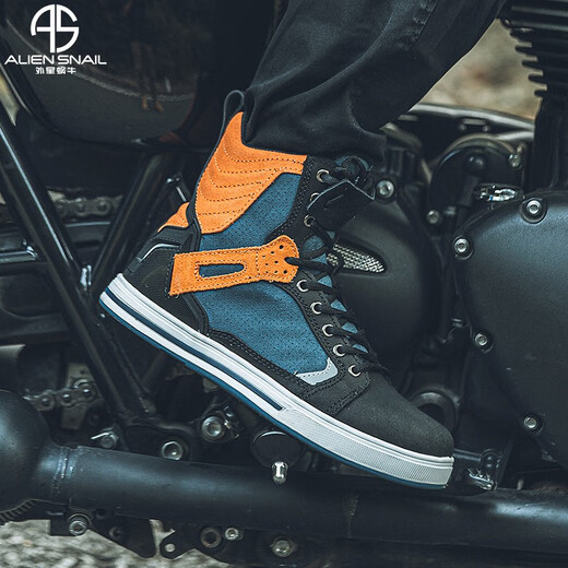 Alien Snail Motorcycle Riding Shoes for Men All Seasons Non-Slip Breathable Commuting Motorcyclist Boots Motorcycle Casual High Top Shoes for Women Black Brown 42