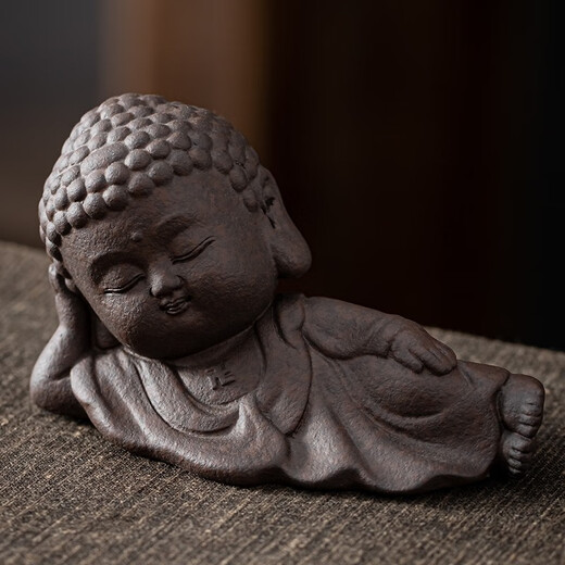 Yuxuan Zen Reclining Buddha Tathagata Tea Pet Purple Clay Boutique Handmade Little Monk Can Raise Tea Art Tea Play Ornaments ZY---New Reclining Buddha