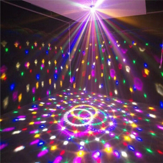 Jian Lai Colorful Rotating Colored Lights KTV Stage Lights Bungee Atmosphere Lights Family K Song Ball Lights Rock Colorful Lights Seven 6 Color Lights + 1.5 Meter Power Cord