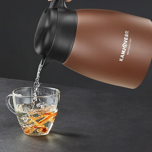 KAMJOVE stewing teapot with tea storage, 316 stainless steel tea water separation teapot, double-layer thermal teapot tea maker LX-301 1L capacity