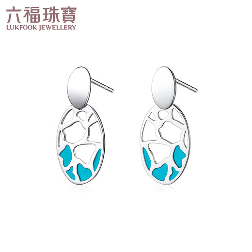 Lukfook Jewelry Platinum 950 hollow gilt platinum ear studs and earrings as gifts Price EFPTBE0001 2.87 grams (including labor cost 812 yuan) with silicone ear plugs