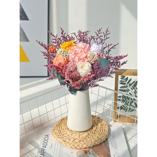 永生花天然真花风干轻奢干花束芦苇干花客厅餐桌装饰摆设件 A973(不含瓶) 干花包