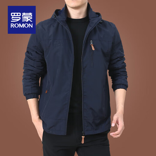 罗蒙（ROMON）户外冲锋衣男士外套秋冬季中年男装秋装上衣服加绒夹克男春秋厚 灰色9898 加薄绒 M