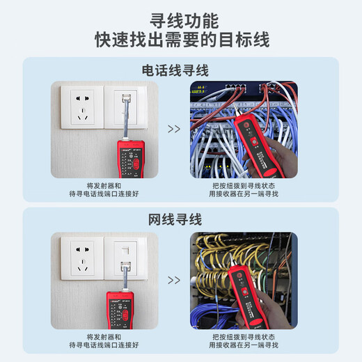 精明鼠NF-801R寻线仪巡线仪网络寻线器网线测试仪测线仪测试仪器电工多功能套装防烧poe