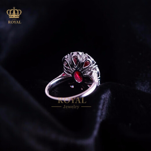 ROYALPICK ruby ring 4CT women's ring diamond 18k gold unburned pigeon blood red gift for girlfriend and wife's day birthday gift 4.0 carat ruby ring