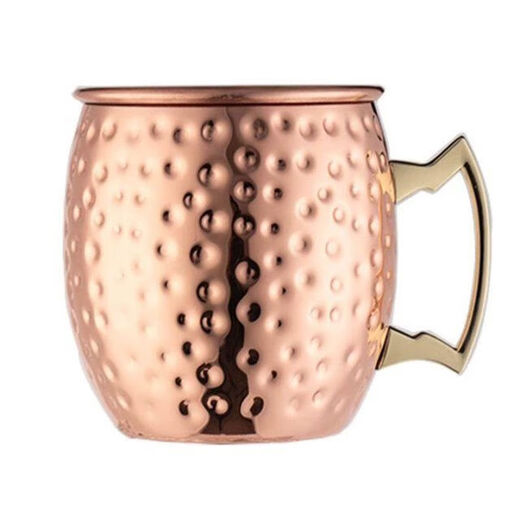 Gong Shengyao Hammer Dot Copper Cup Moscow Mule Cup Moscowmule Stainless Steel Cocktail Metal Wine Glass Bar Cup Rose Gold Hammer Dot Cup 530ml
