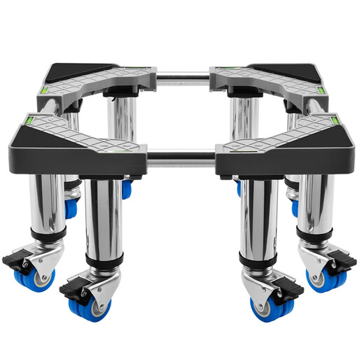 Waschmaschinensockel Edelstahl erhöhter mobiler Ständer automatische Trommel verstellbarer Ständer Kühlschrank Eismaschinenständer 8-beiniger Ständer Gesamthöhe 29–32 cm Grau 25 Rundrohr G25