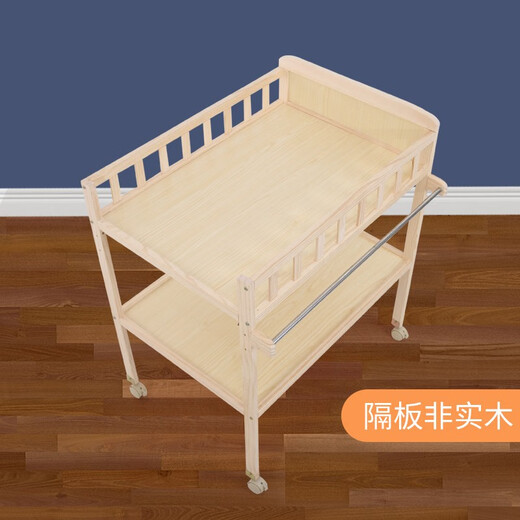 Table de couches bei happy table de soins de bébé nouveau-né pour bébé change de couches massage et touche baignable en bois massif multifonction organisation d'organisation de rangement étagère de rangement en bois massif de couches en bois + tapis de soins de la couronne