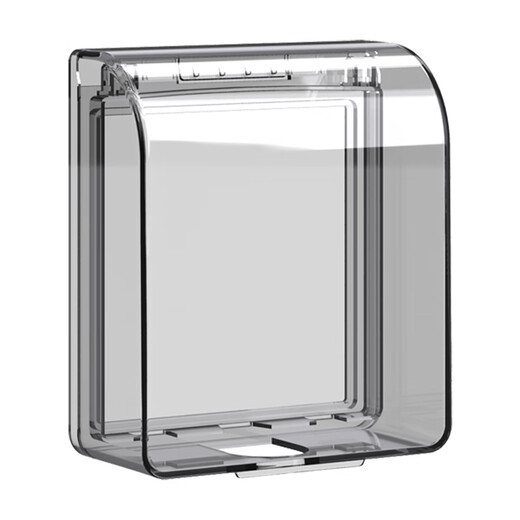 International Electrician Type 86 Socket Waterproof Box Self-adhesive Switch Power Supply Protective Cover Splash-proof Box Bathroom Toilet Socket Waterproof Cover Type 86 Adhesive Type-Black Transparent