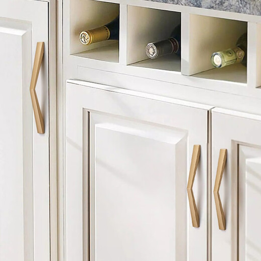 Preda golden cabinet door handle Nordic light luxury wardrobe lengthened handle Modern simple furniture drawer cabinet handle 6227C/square hole/shajin