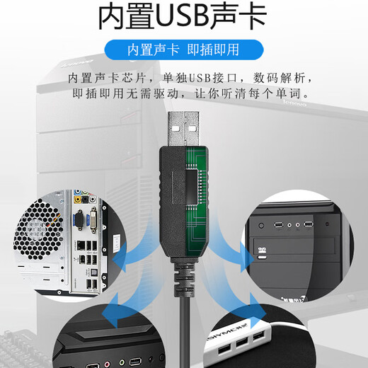 Shenglai E28 headset headset for school high school entrance examination, college entrance examination, English listening and speaking test, human-computer dialogue special recording and reading oral learning headset with microphone microphone USB interface