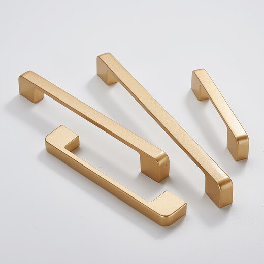 Preda golden cabinet door handle Nordic light luxury wardrobe lengthened handle Modern simple furniture drawer cabinet handle 6227C/square hole/shajin