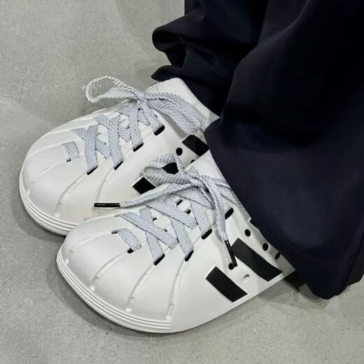 阿迪达斯 （adidas）三叶草拖鞋男鞋2025夏季新款贝壳头运动拖鞋休闲沙滩凉拖包头凉拖 JH9849白色 42