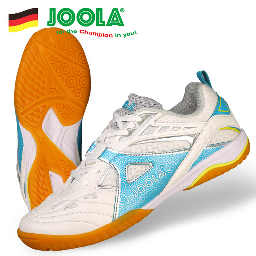 Joola Professional Table Tennis Chaussures pour hommes et femmes Chaussures sportives Chaussures usagés Tendon de boeuf complet résistant à l'usure confortable et respirant tendance nationale cassure blanche / bleu 40
