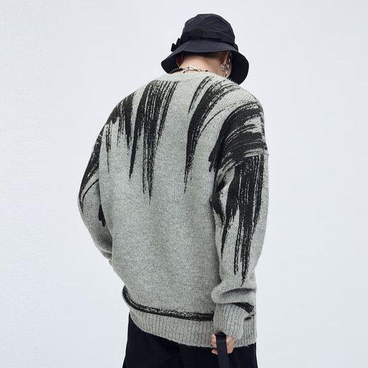 GXG Men's Winter Self-Travel Series Gray Round Neck Sweater Gray M