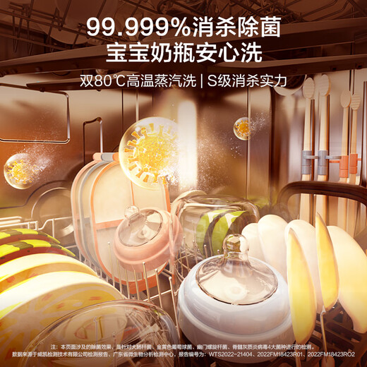 Haier white 15 sets double-sided dishwasher Yunxi W5000S embedded large-capacity fully automatic home smart frequency conversion first-level energy consumption automatic door opening EYBW152266WE Haier double-sided dishwasher W5000S white