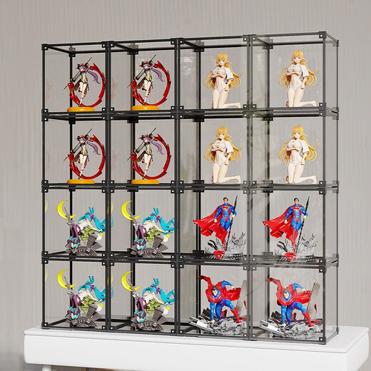 DAMIC figure display box acrylic transparent storage multi-layer lattice cabinet free combination model cabinet customization AIXIEZHE series 30*20*30