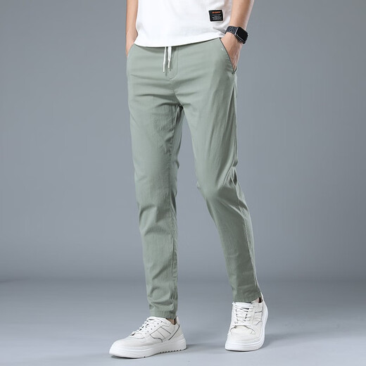BPZ Pantalon décontracté pour hommes mince élastique Sangle élastique pantalon Pantalon de pied à la mode pantalon mince pantalon masculin B6820 noir + B6820 Black Taille 32 Taille adaptée au poids 1355 Jin [Jin équivaut à 0,5 kg] -145 Jin [Jin est égal à 0,5 kg]