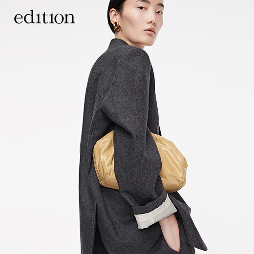 Edition blazer women's high-end gray suit woolen coat women's gentleman's suit dark floral gray S