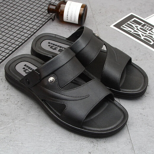 Shanghai Huili Herren Sandalen Sommer Sohle tragen lässige und junge ältere ältere, Vater Anti-Rutsch-Schlupf-Sandalen 3888 Brown [Standardgröße] 43