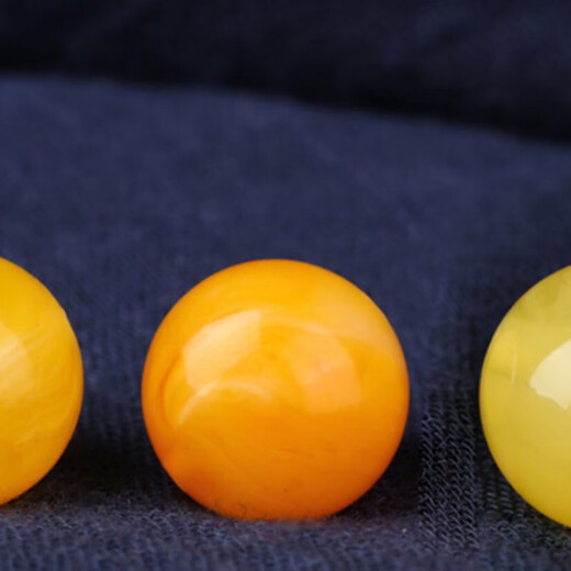 Light and cute natural amber chicken fat yellow beeswax loose beads single beads single Buddha beads with multi-treasure bracelets round beads spacer beads diy accessories chicken fat yellow 16mm 1 piece selected