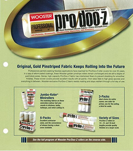 Wooster 刷子 9 英寸 RR723-9 Pro/Doo-Z 滚筒盖 3/8 英寸午睡