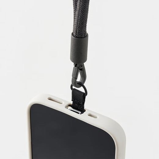 MUJI contains recycled polyester wrist lanyard short anti-lost rope mobile phone rope mobile phone chain mobile phone case lanyard dopamine dark gray