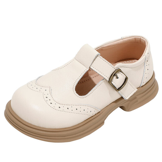 MUTONGNIU Girls' Shoes Children's Genuine Leather Princess Shoes New Baby Autumn Girls' Single Shoes Soft Sole Small Leather Shoes Black 23 Shoe Inner Length Approximately 15.0CM