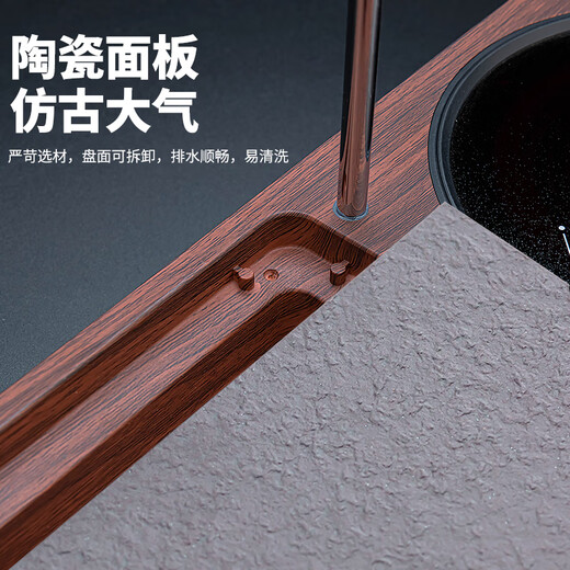 Zhengyang glass tea set office high-end complete set of pumping Kung Fu tea tray and boiling water integrated tea table electric ceramic stove tea making device Ge (one-piece pumping Hu) 900+ automatic (pavilion) six-color handle