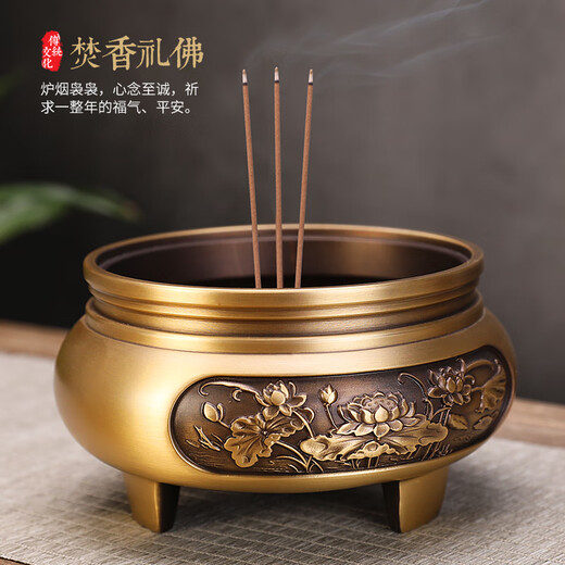 Xin Bailu [extra large copper incense burner] + 160 aristocratic four flavor combinations in the incense plate + copper incense insert Extra large pure copper incense burner
