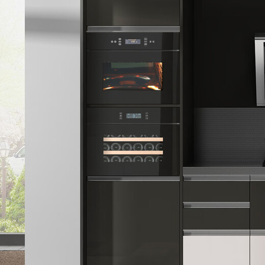 Gironde built-in red wine cabinet constant temperature wine cabinet beverage cabinet tea refrigerator home electronic wine cabinet high cabinet built-in kitchen cabinet matching smart display large screen 455 high-speed free door opening 24 bottles