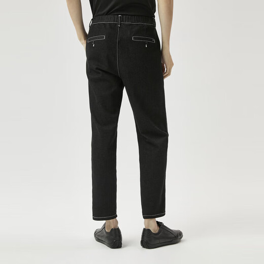 
K-Boxing men's casual micro-elastic silhouette loose straight jeans FQRT1509 black 35